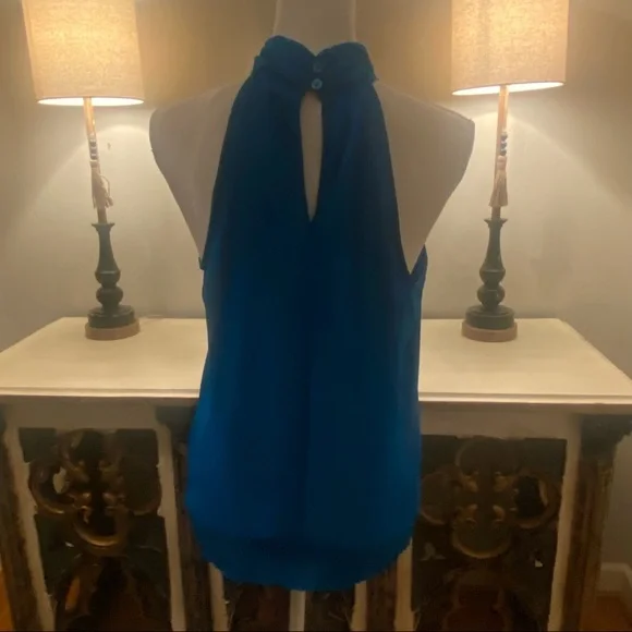 Stunning Teal Blue Chiffon Top by New York & Company Small S NEW NWT - Picture 3 of 5